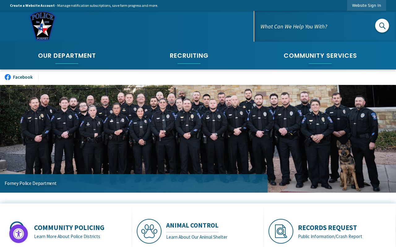 Forney Police Department criminal records source