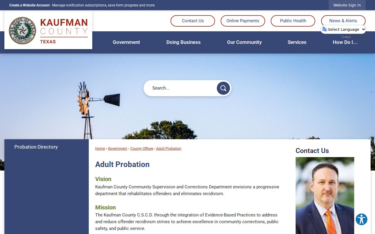 Kaufman County criminal records community supervision office