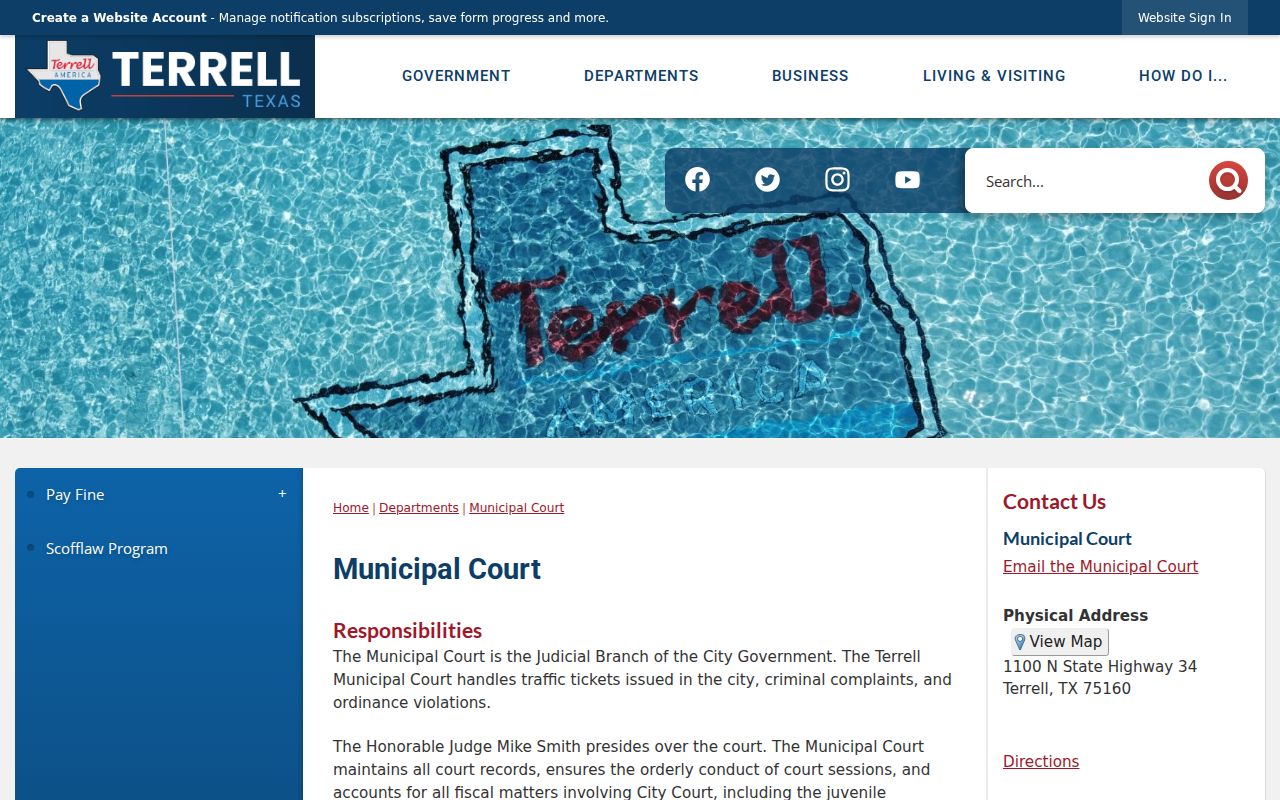 Terrell criminal records at the municipal court