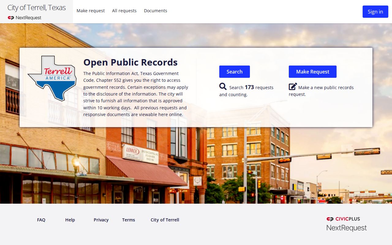 Terrell criminal records public information portal